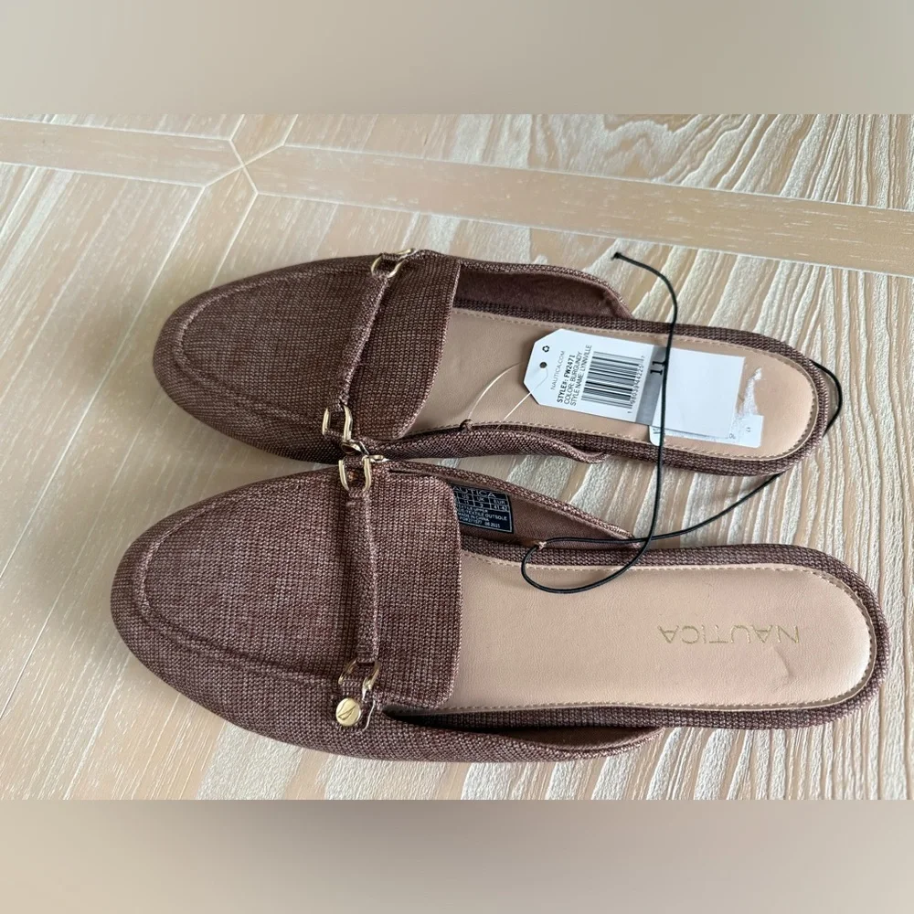 Nautica|Women's Brown Tan slip on loafer sandals,NWT In size 11•••Classic style - Picture 2 of 10